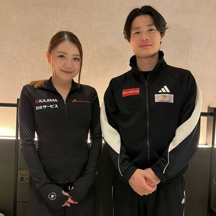 オンライン取材に応じた紀平梨花と西山真瑚（提供写真）