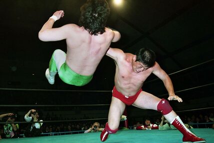 田上は喉輪落としで三沢から３冠を奪取（96年5月）