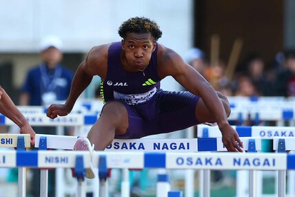 １１０ｍＨで優勝した村竹ラシッド